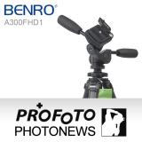 BENRO百諾  A300FHD1 都市精靈系列鎂鋁合金扳扣式三向雲台腳架套組