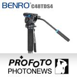 BENRO C48TDS4 碳纖維單腳架油壓雲台套組 (適運動賞鳥攝影)